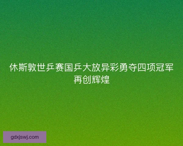 休斯敦世乒赛国乒大放异彩勇夺四项冠军再创辉煌