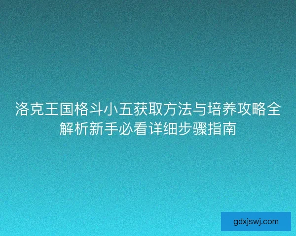 洛克王国格斗小五获取方法与培养攻略全解析新手必看详细步骤指南