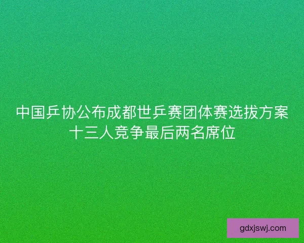 中国乒协公布成都世乒赛团体赛选拔方案十三人竞争最后两名席位