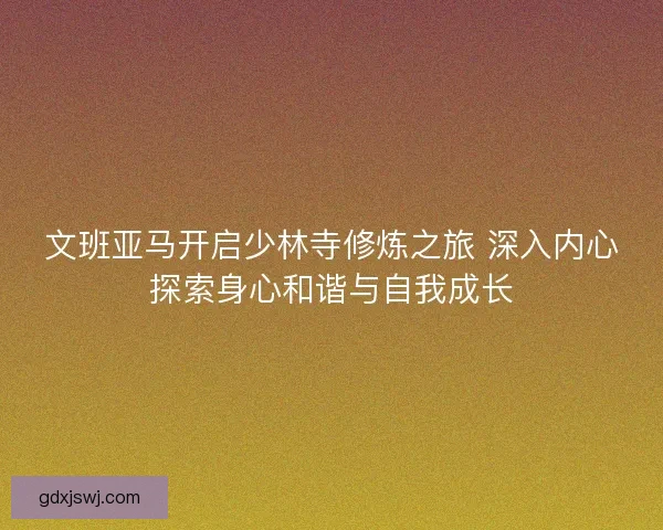 文班亚马开启少林寺修炼之旅 深入内心探索身心和谐与自我成长