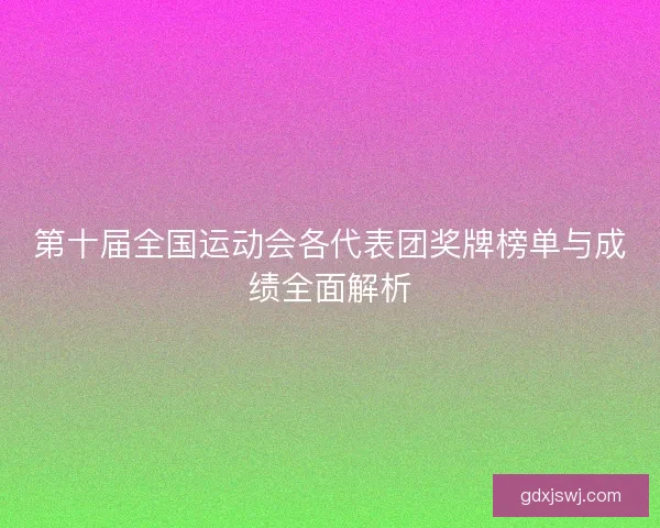 第十届全国运动会各代表团奖牌榜单与成绩全面解析