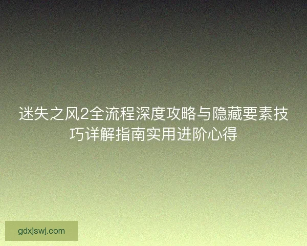 迷失之风2全流程深度攻略与隐藏要素技巧详解指南实用进阶心得
