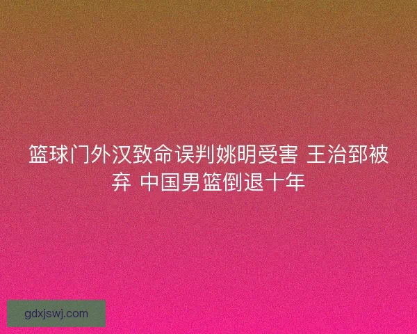 篮球门外汉致命误判姚明受害 王治郅被弃 中国男篮倒退十年
