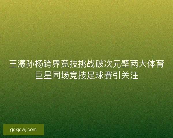 王濛孙杨跨界竞技挑战破次元壁两大体育巨星同场竞技足球赛引关注 王濛孙杨跨界竞技挑战破次元壁两大体育巨星同场竞技足球赛引关注
